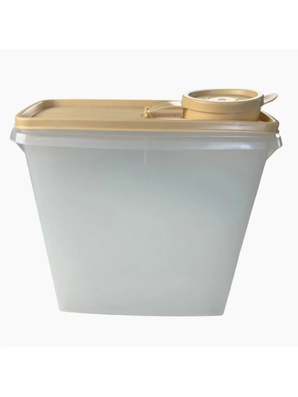 Vintage Tupperware Cereal Keeper #469 Almond Lid 407 Flip Top Seal 471
